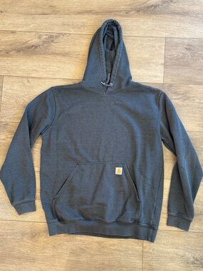 Carhartt Men's Dark Charcoal Hooded Sweatshirt Loose Fit - Large